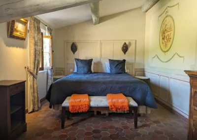 Chambre les Médaillons zoom lit bastide des saveurs, cours de cuisine, chef bérard